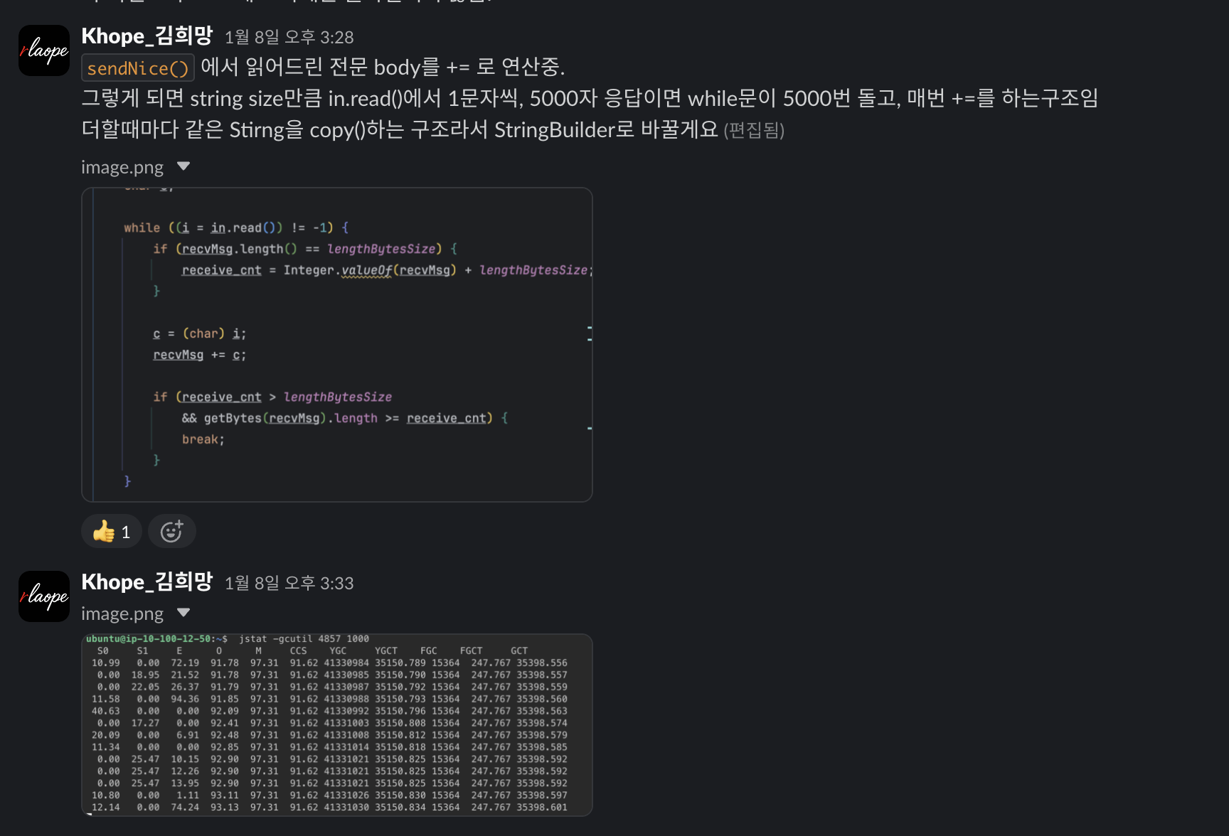 GC monitoring after optimization